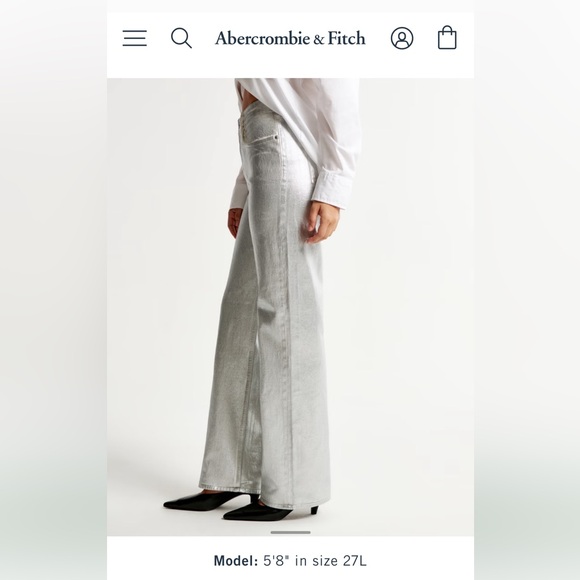 Silver Abercrombie Jeans - Picture 3 of 9